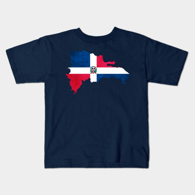 Dominican Republic Map as Flag Kids T-Shirt by Hispaniola-Fineart